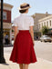Gonna Verde Scuro Anni '50 Front con Bottoni Profili a Contrasto Swing 9