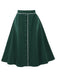 Gonna Verde Scuro Anni '50 Front con Bottoni Profili a Contrasto Swing