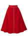 Gonna Verde Scuro Anni '50 Front con Bottoni Profili a Contrasto Swing 6