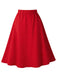 Gonna Verde Scuro Anni '50 Front con Bottoni Profili a Contrasto Swing 8