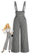 Pantaloni a Gamba Larga Nero Anni '60 Pied-de-poule Suspender