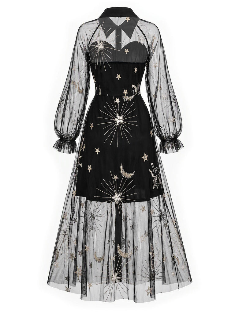 [Prevendita] Abito Black Gold Anni '80 Revers Celestial Stampa in Rete 5