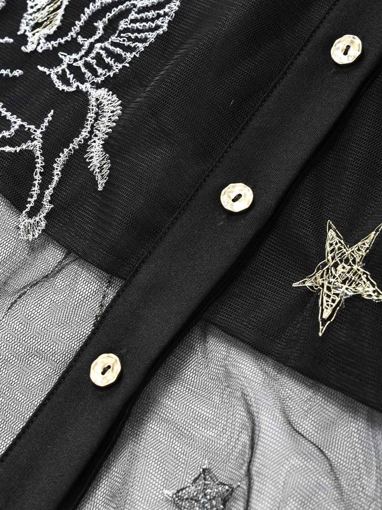 [Prevendita] Abito Black Gold Anni '80 Revers Celestial Stampa in Rete 7