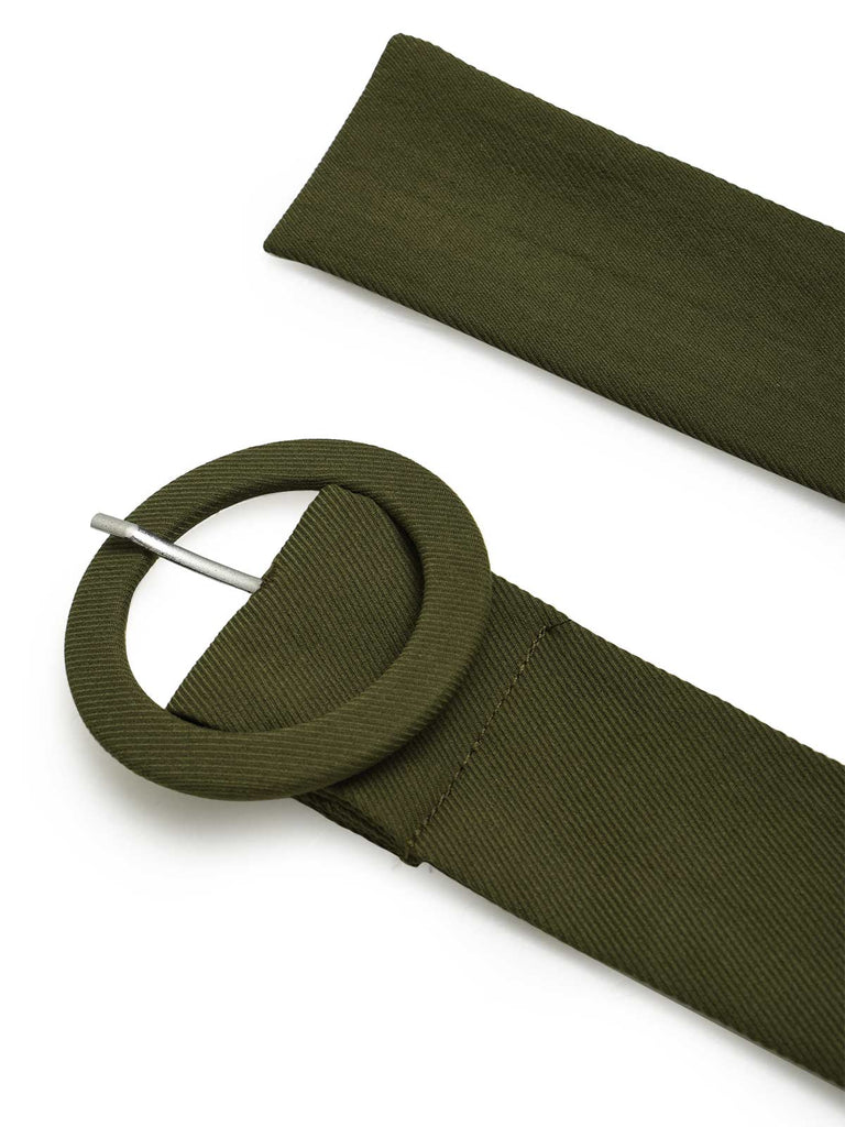 [Prevendita] Abito Verde Oliva Scuro Anni '40 in Pizzo con Bottoni con Fiocco con Lacci con Cintura 6
