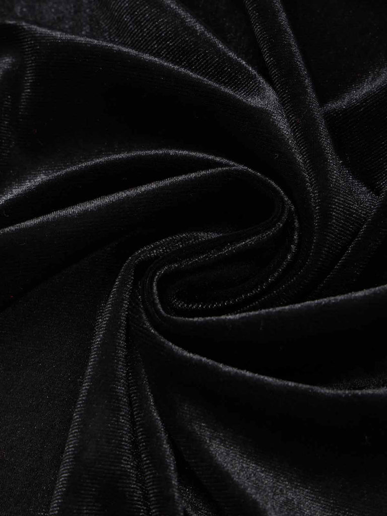 [Prevendita] Abito anni '80 nero in velluto con scollo a V e vita argento 5