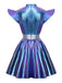 Miniabito Viola Anni '80 Metallizzato Futuristico con Cut-out 2