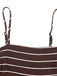 Abito Lungo Marrone Anni '30 a Righe Spalline Sottili Cut-out 5
