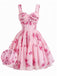 [Prevendita] Abito Tutu Rosa Anni '50 Floreale a Fiorellini Corsetto con Lacci Sul Retro