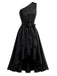 [Prevendita] 2PCS Abito Nero Anni '40 Gotico Asimmetrico con Fiocco e Strato Rimovibile 5