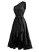[Prevendita] 2PCS Abito Nero Anni '40 Gotico Asimmetrico con Fiocco e Strato Rimovibile 6