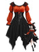 [Prevendita] Set Gonna e Top Arancione Anni '70 con Spalle Scoperte Orlo a Fazzoletto e Corsetto in Vita