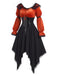 [Prevendita] Set Gonna e Top Arancione Anni '70 con Spalle Scoperte Orlo a Fazzoletto e Corsetto in Vita 3