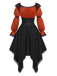 [Prevendita] Set Gonna e Top Arancione Anni '70 con Spalle Scoperte Orlo a Fazzoletto e Corsetto in Vita 4