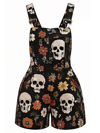 [Prevendita] Tuta Corta Multicolore Anni '70 Teschio Daisy Stampa Overall 2