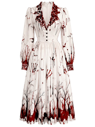 [Prevendita] Abito Red And Bianco Anni '50 e Bianco di Halloween Pipistrello Sanguestain 2