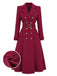 Cappotto Bordeaux Anni '30 Doppiopetto con Cintura