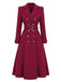 Cappotto Bordeaux Anni '30 Doppiopetto con Cintura