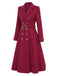 Cappotto Bordeaux Anni '30 Doppiopetto con Cintura