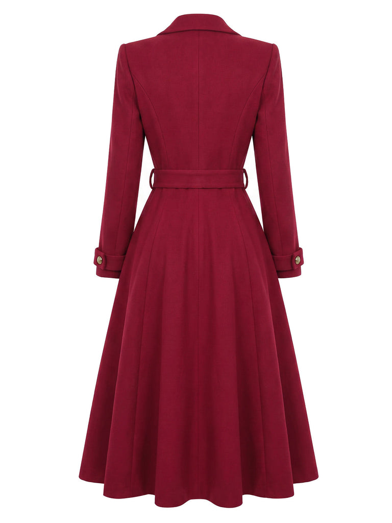 [Prevendita] Cappotto Bordeaux Anni '30 Doppiopetto con Cintura 4
