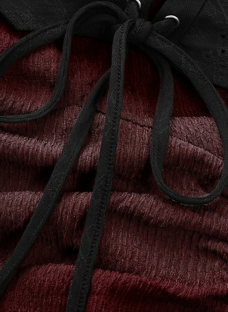 Abito Lungo Nero Anni '80 Vittoriano Corsetto in Pizzo Up Gotico 6