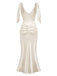 [Prevendita] Camisola maxi anni '30 color champagne in raso con corsetto in pizzo e perle 4