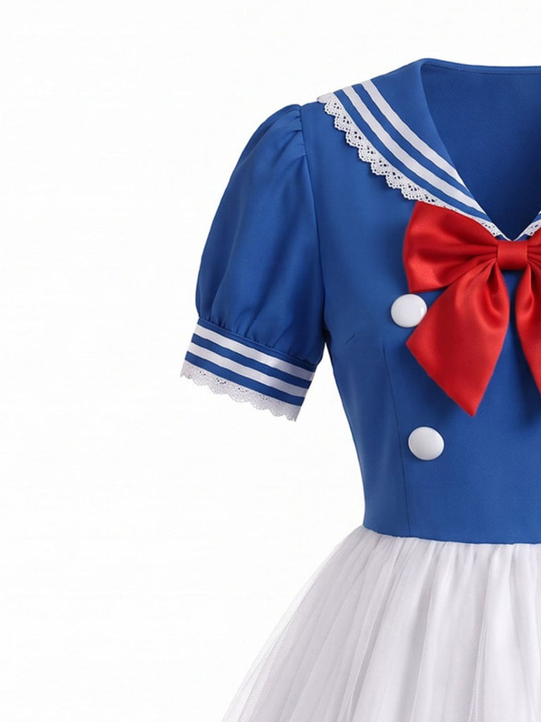 Abito da Marinaia Blu Anni '50 di Halloween per Cosplay 4