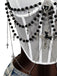 Top Nero Anni '80 Gotico Catene a Croce con Perline Corsetto 6