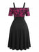 Abito Rosa Violaceo Anni '50 Gotico di Halloween Floreale con Corsetto 2
