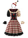 Abito Rosso e Nero Anni '50 Polka‑dot Maniche a Sbuffo Pagliaccio di Halloween Cosplay 2