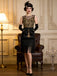 Abito Nero e Oro Anni '20 Perline con Paillettes con Frange Flapper 2