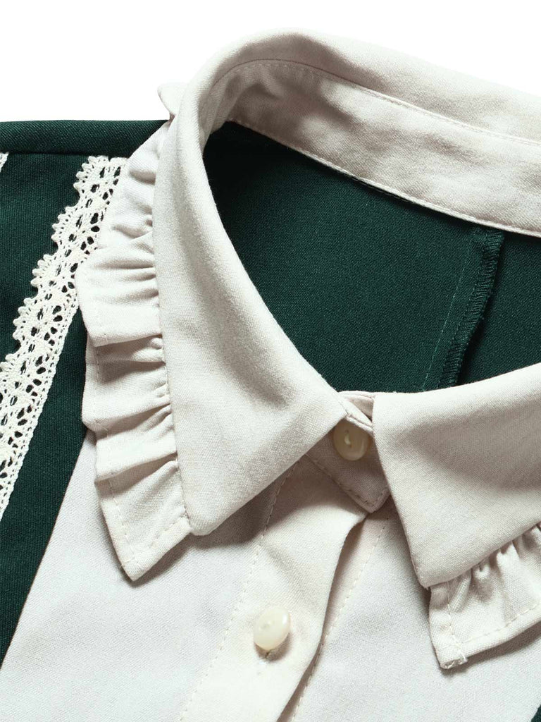 [Prevendita] Abito Anni '70 in Pizzo con Volant e Colletto Bambola e Maniche Lunghe 7