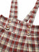 [Prevendita] Completo Rosso a Quadri Anni '70 con Camicetta con Fiocco e Pantaloni a Gamba Larga con Bretelle