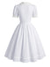 [Prevendita] Abito Anni '50 con Stampa Floreale e Corsetto e Fiocco Bianco 11