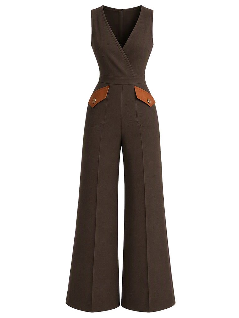 [Prevendita] 2PCS Blusa anni '30 con maniche a vescovo e tuta con tasche e pantaloni a gamba larga 6