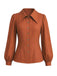 [Prevendita] Blusa anni '30 color ruggine con colletto a punta ampio e maniche a vescovo 2
