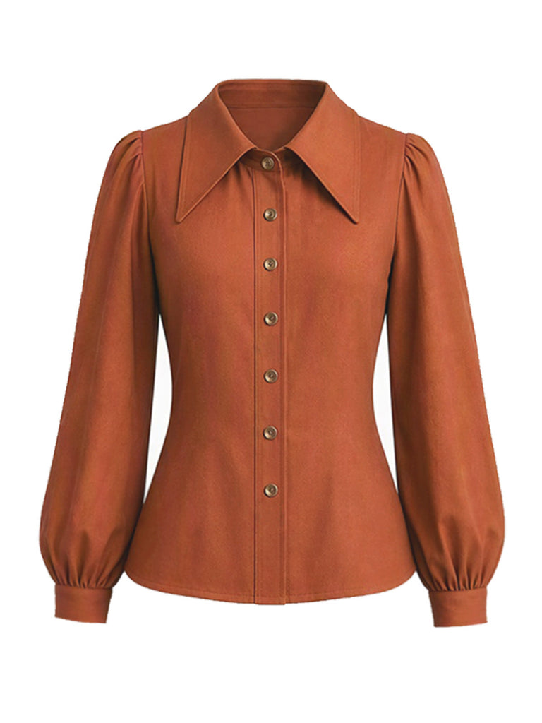 [Prevendita] 2PCS Blusa anni '30 con maniche a vescovo e tuta con tasche e pantaloni a gamba larga 4