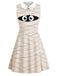 Abito Beige Anni '60 Halloween da Mummia con Colletto Peter Pan
