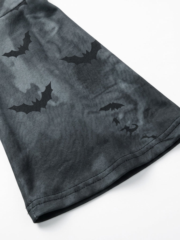Abito Viola Anni '50 Gotico di Halloween Scheletro Bell Lungo Manica in Pizzo 14