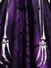 Abito Viola Anni '50 Gotico di Halloween Scheletro Bell Lungo Manica in Pizzo 6