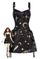 Abito Linea A Oro Anni '60 di Halloween con Stelle Luna