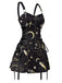 Abito Oro Anni '60 di Halloween con Stelle Luna Spalline Larghe e Linea A 3