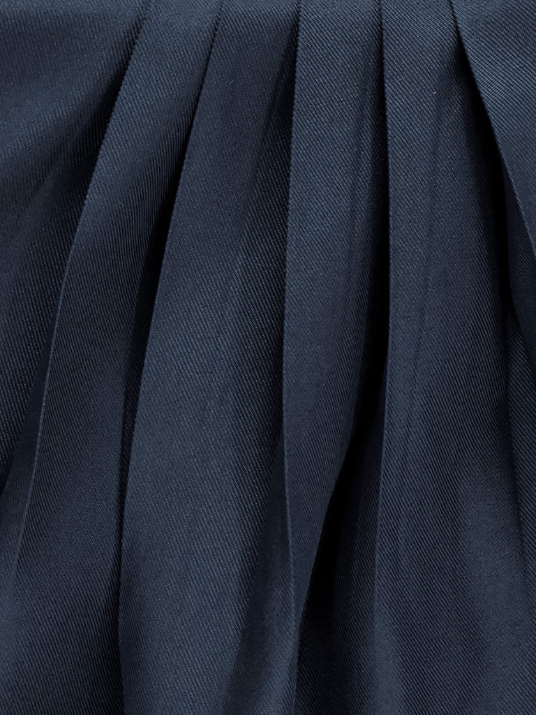 Abito da Regina Blu Navy Anni '70 con Mantella e Gonna Plissettata