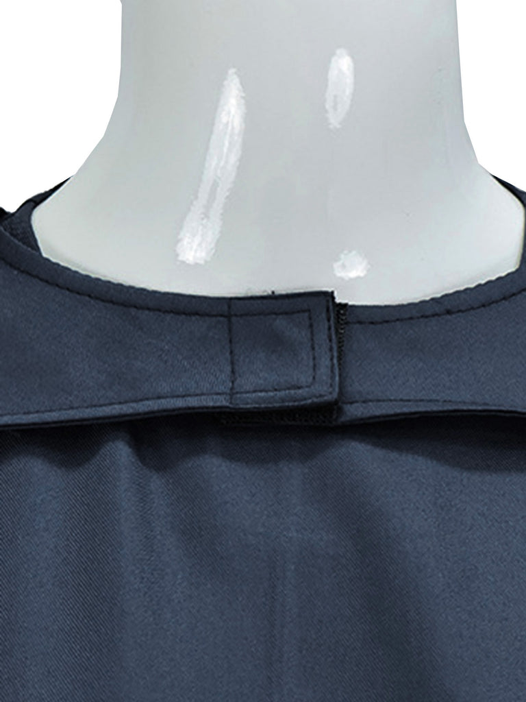 Abito da Regina Blu Navy Anni '70 con Mantella e Gonna Plissettata
