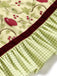 [Prevendita] Abito verde chartreuse a quadri con ciliegie rosse e orlo plissettato Anni '60