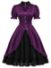 [Prevendita] Abito Gotico Lolita Viola Scuro Anni '40 in Raso con Cuore Intagliato 2