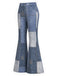 [Prevendita] Completo Anni '70 con Giacca in Camoscio Sintetico con Stelle e Frange e Pantaloni Svasati Effetto Denim