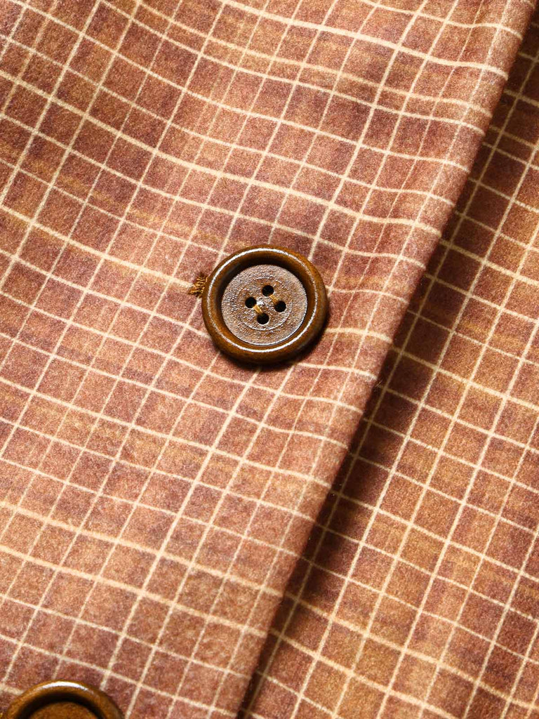 [Prevendita] 2PCS Set Marrone Anni '40 con Giacca Corta a Quadri in Ecopelliccia e Gonna 9