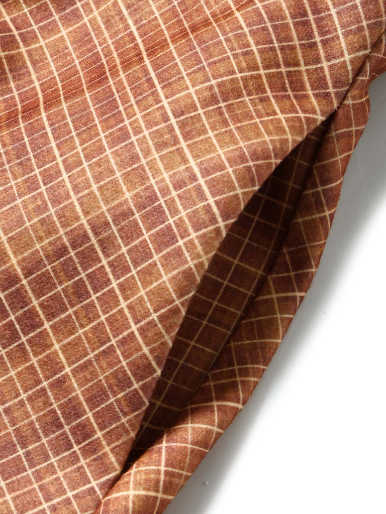 [Prevendita] 2PCS Set Marrone Anni '40 con Giacca Corta a Quadri in Ecopelliccia e Gonna 14