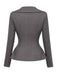 [Prevendita] 2PCS Top blazer anni '40 grigio scuro tinta unita con scollo a V e maniche lunghe e gonna 7
