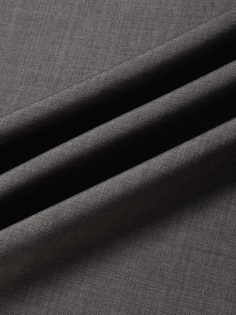 [Prevendita] 2PCS Top blazer anni '40 grigio scuro tinta unita con scollo a V e maniche lunghe e gonna 10